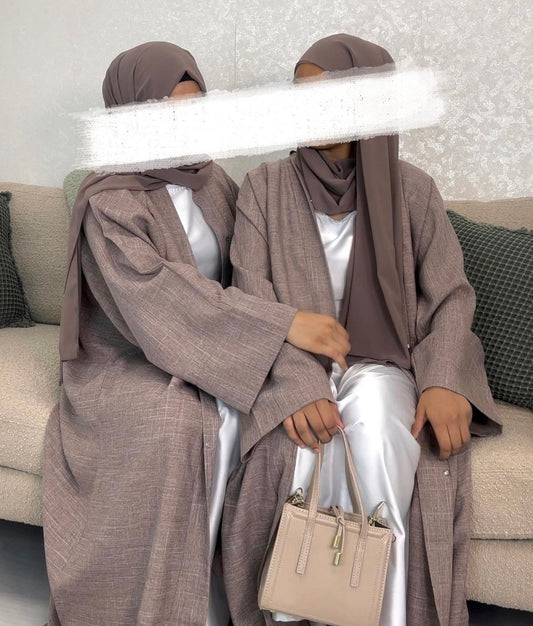 Open linen abaya