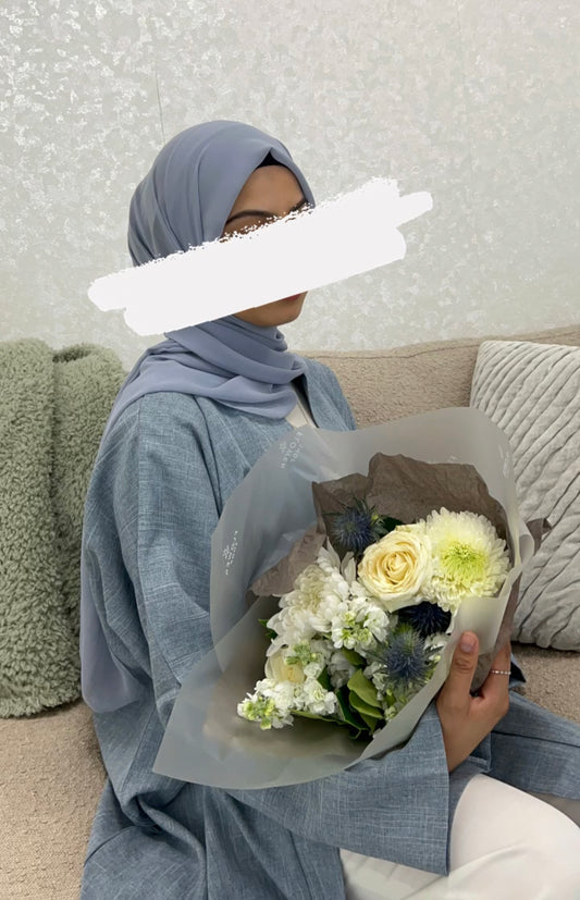 Open linen abaya